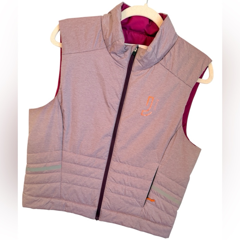 Johaug Insulated Athletic Vest Pink L Reflective Zip